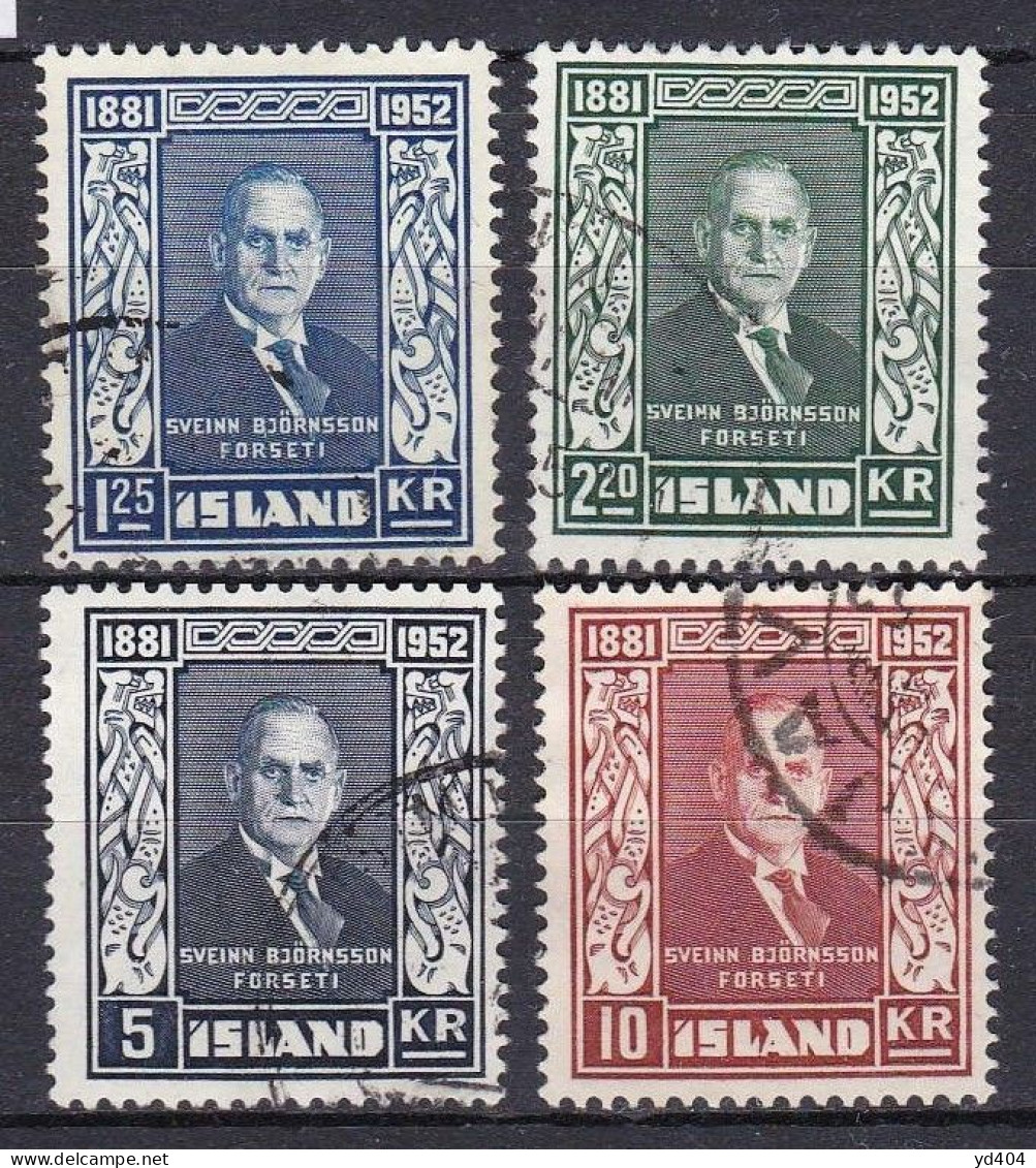 IS055 – ISLANDE – ICELAND – 1952 – SVEINN BJÔRNSSON – SG # 313/6 - USED 42 € - Usados