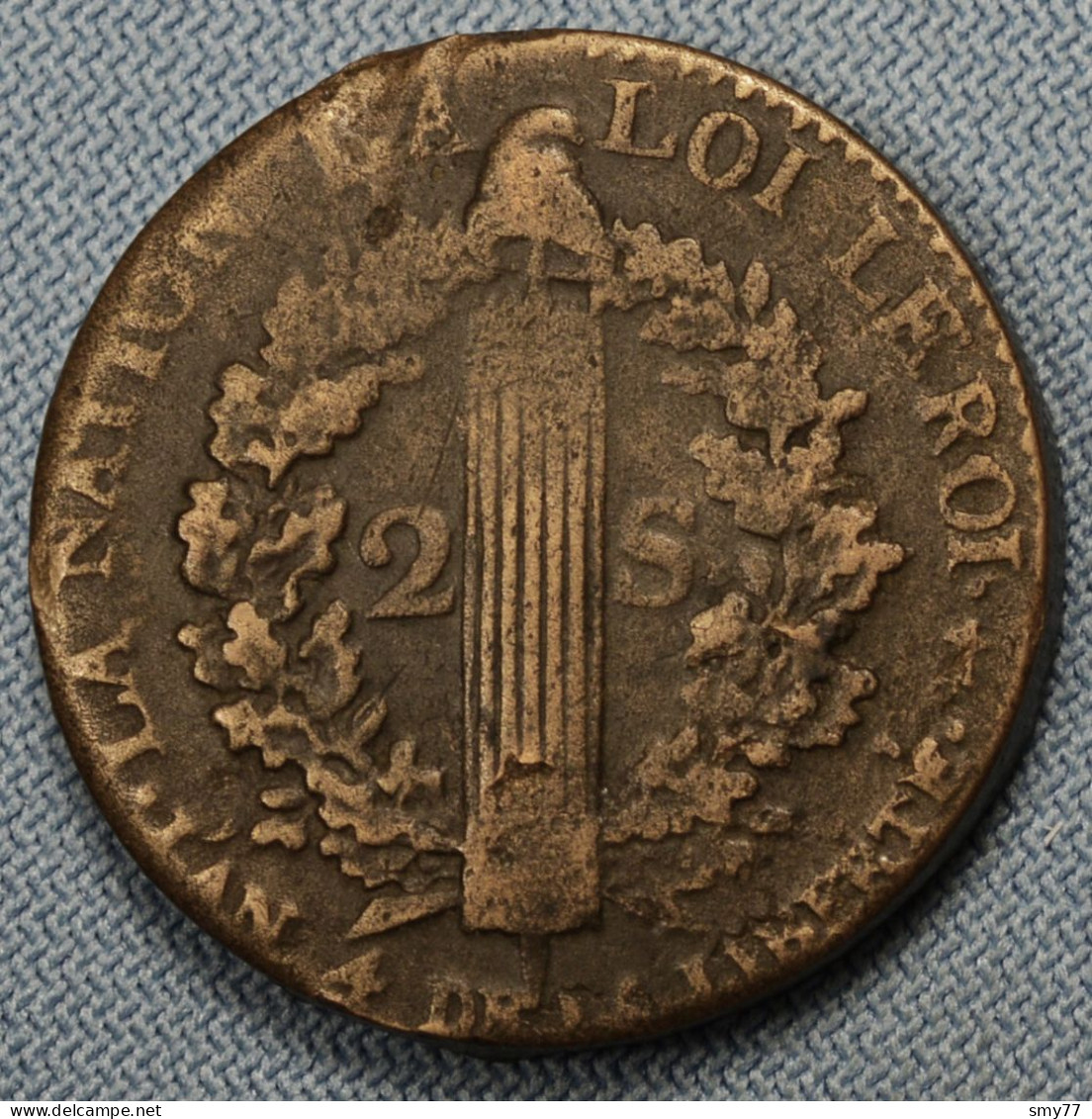 2 Sols Au Faisceau • 1792 AA  (Metz) • TB-TTB • Flan épais • France Constitution • [24-314] - 1791-1792 Verfassung 