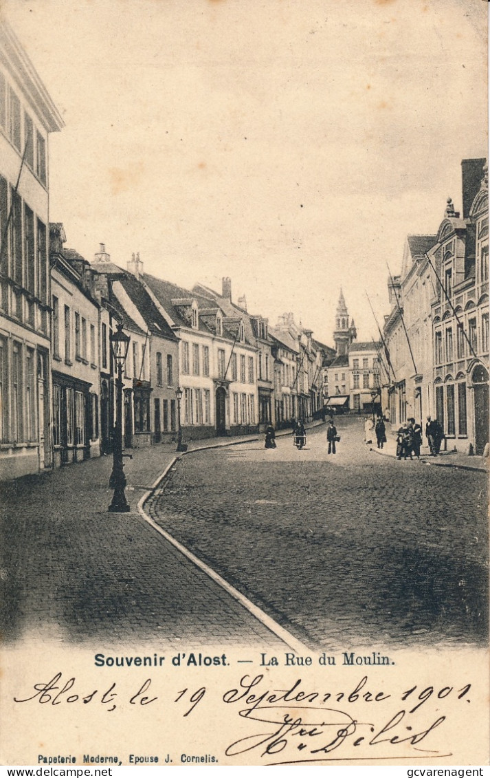 SOUVENIR D'ALOST  AALST  LA RUE DU MOULIN              2 SCANS - Aalst