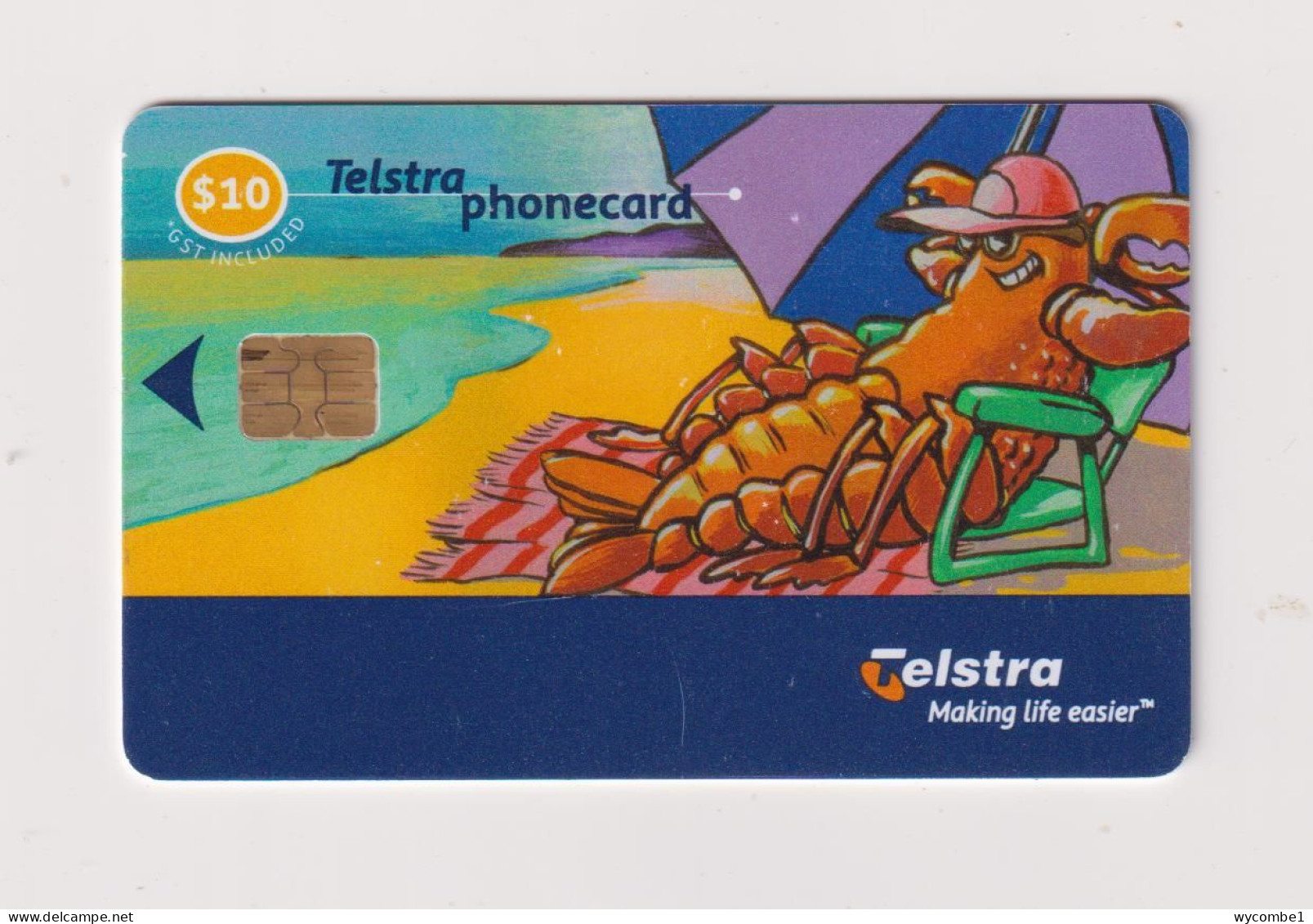 AUSTRALIA -   Cartoon Lobster Chip Phonecard - Australia