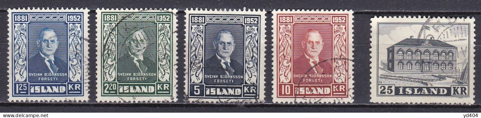 IS055C – ISLANDE – ICELAND – 1952 – FULL YEAR SET – Y&T # 238/42 - USED 56 € - Used Stamps