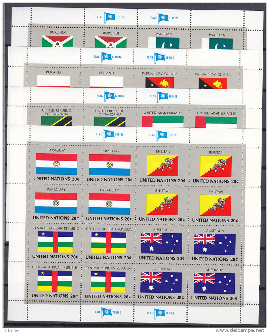 UNO  NEW YORK  448-463, Zd-Bogensatz, Postfrisch **, Flaggen 1984 - Blocks & Sheetlets