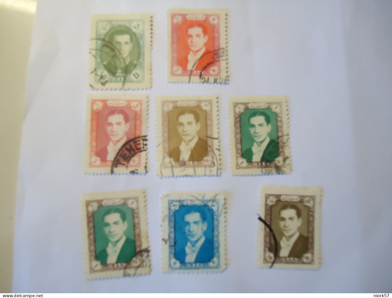 IRAN USED 8 STAMPS SULTAN 1956 - Iran