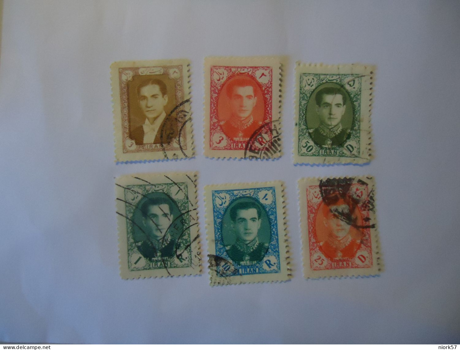 IRAN USED 6 STAMPS SULTAN 1956 - Iran