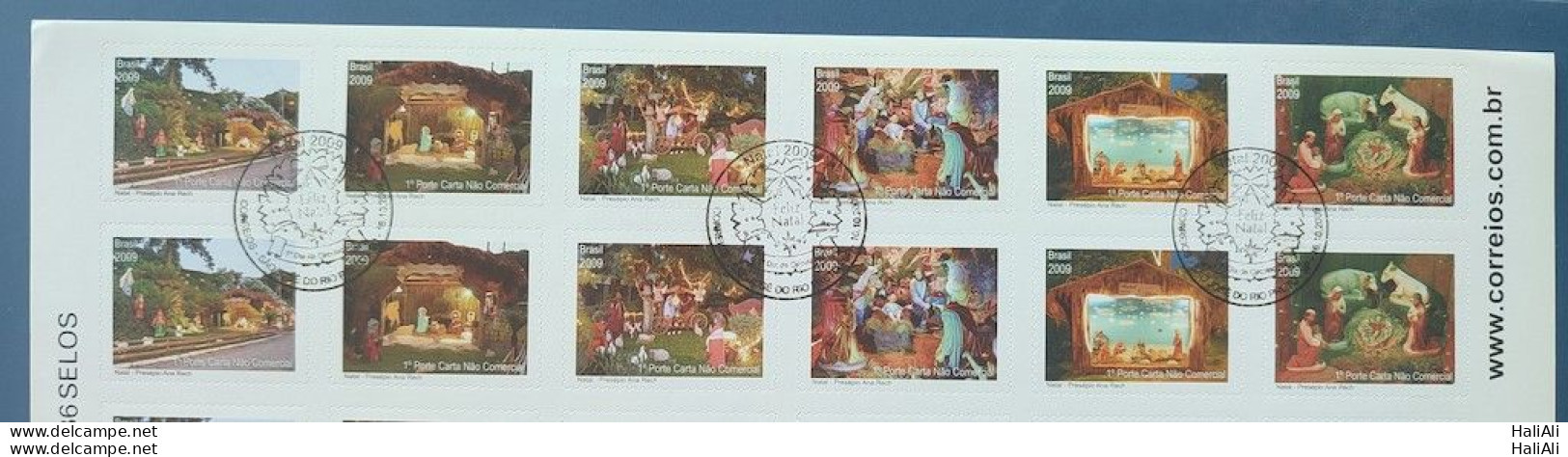 C 2916 Brazil Stamp Christmas Religion Crib 2009 Complete Series 2x CBC SP Vignette Website - Nuovi