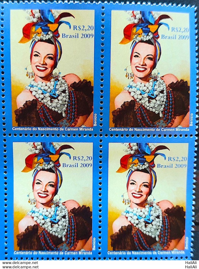 C 2906 Brazil Stamp Carmen Miranda Music Woman 2009 Block Of 4 - Nuovi