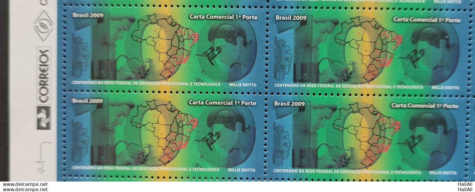 C 2897 Brazil Stamp Education Technology Science Maps 2009 Block Of 4 Vignette Correios - Nuovi