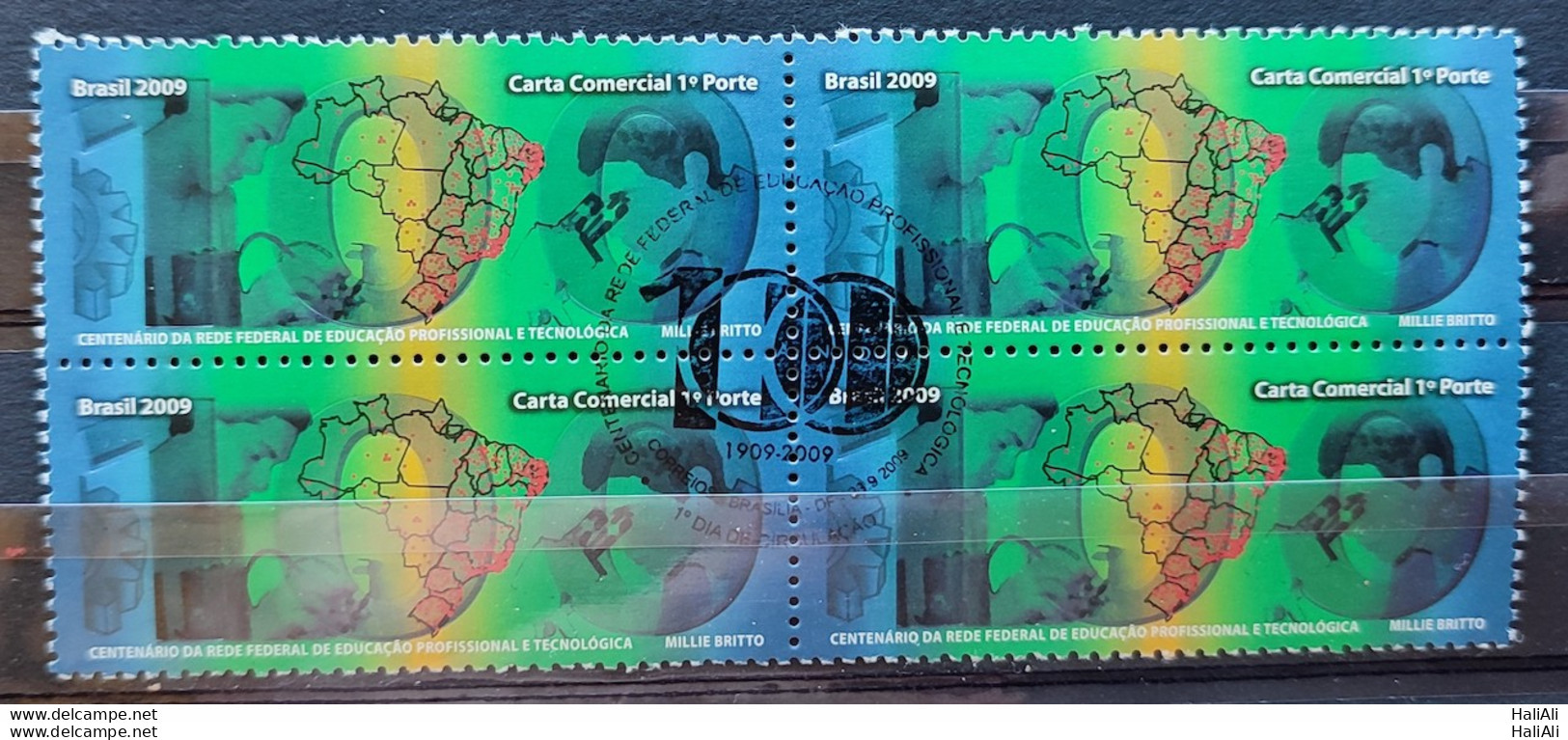 C 2897 Brazil Stamp Education Technology Science Map 2009 Block Of 4 CBC DF - Nuovi