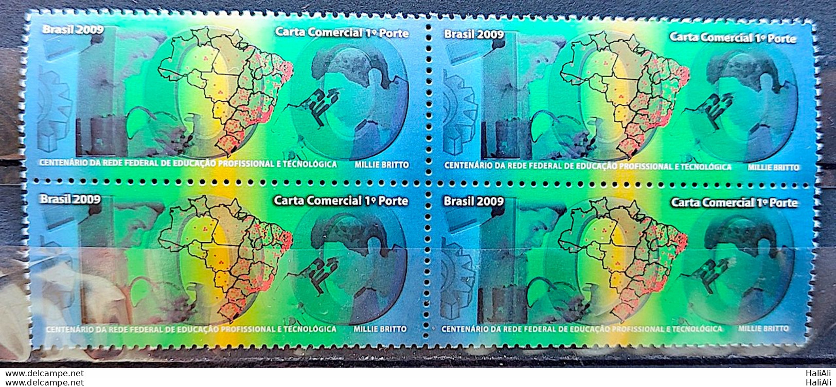 C 2897 Brazil Stamp Education Technology Science Map 2009 Block Of 4 - Nuovi