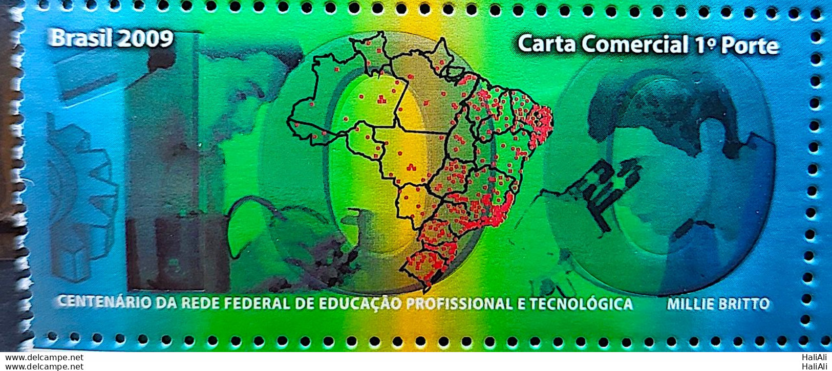 C 2897 Brazil Stamp Education Technology Science Map 2009 - Nuovi