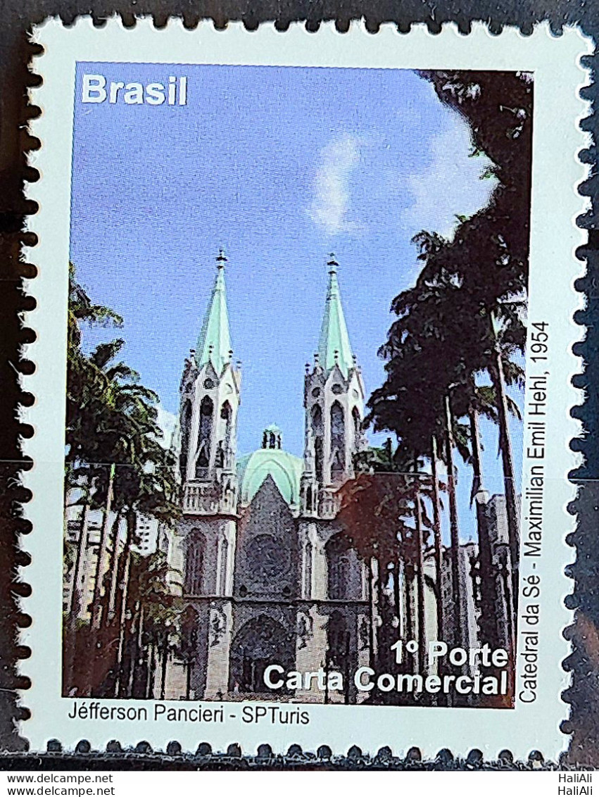 C 2893 Brazil Depersonalized Stamp Tourism Sao Paulo 2009 Cathedral Church Of Se Religion - Gepersonaliseerde Postzegels