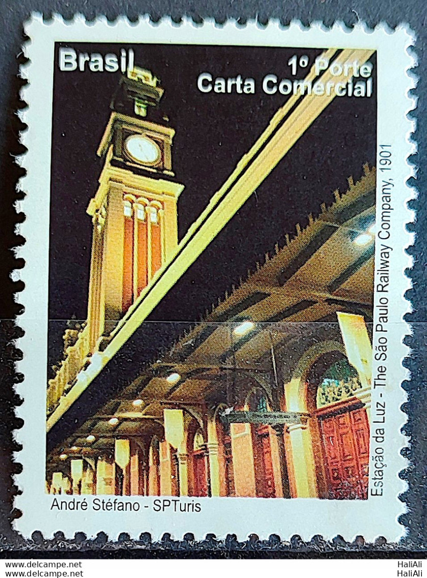 C 2888 Brazil Depersonalized Stamp Tourism Sao Paulo 2009 Light Station Train Clock Architecture - Personalized Stamps