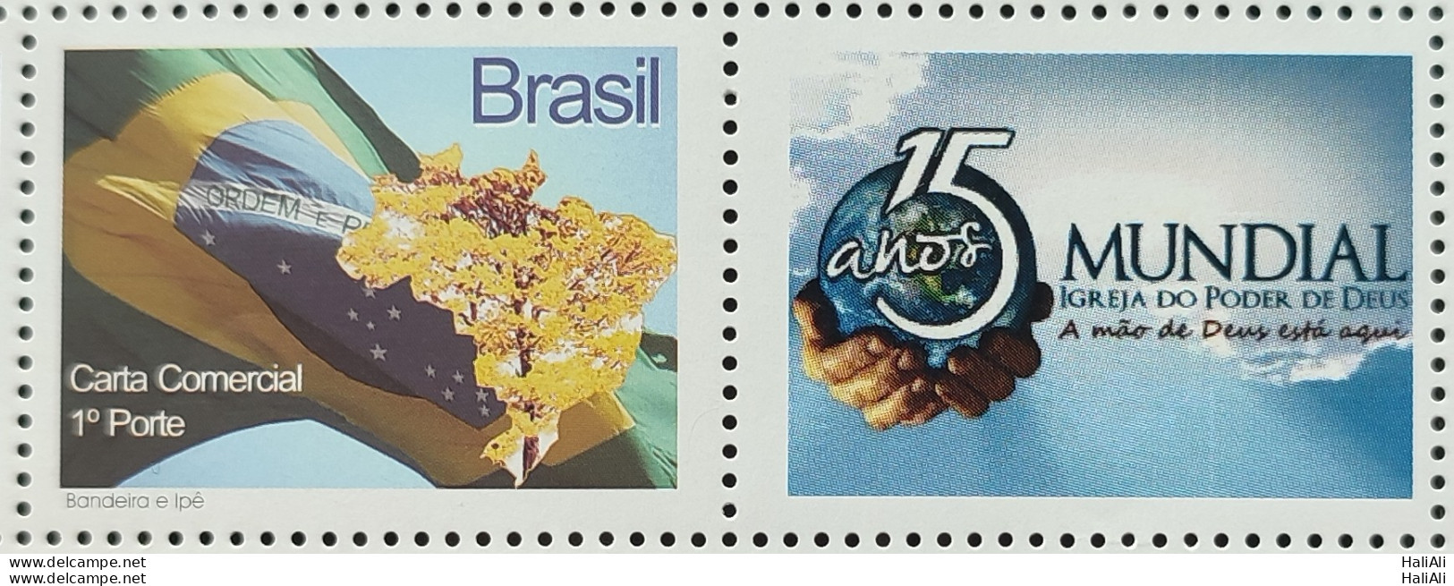 C 2853 Brazil Personalized Stamp Tourism Ipe Flag Church Religion Hand 2009 - Personalisiert