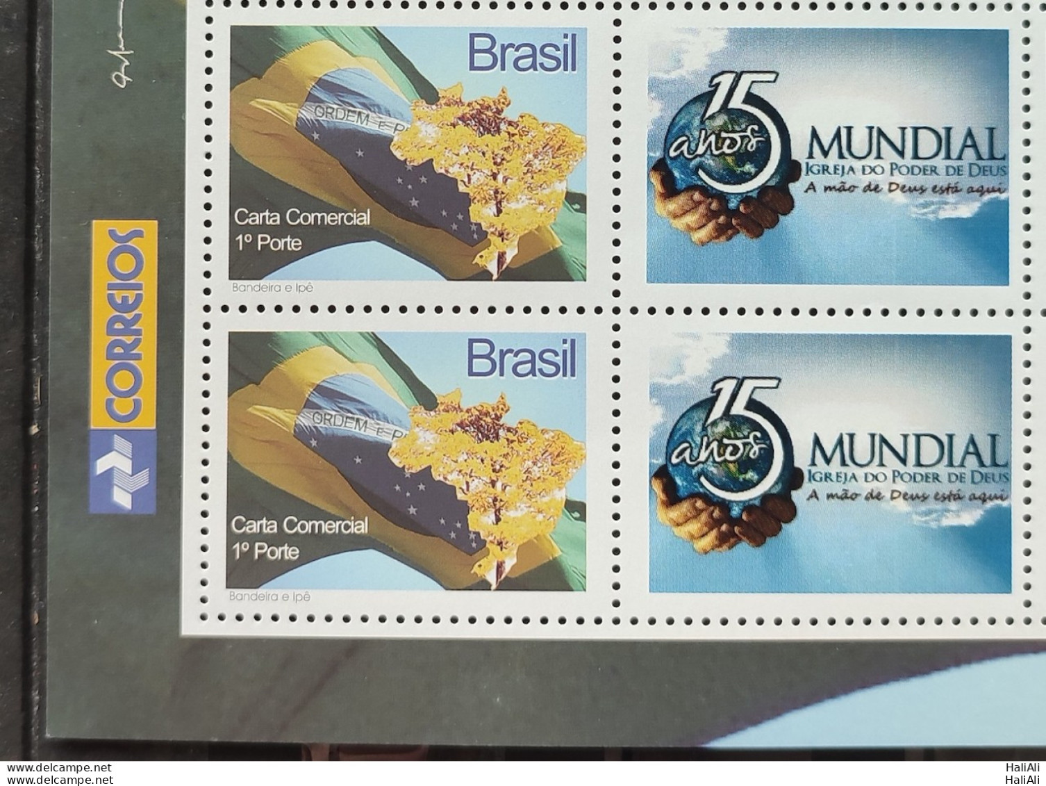 C 2853 Brazil Personalized Stamp Tourism Ipe Flag Church Religion Hand 2009 Block Of 4 Vignette Correios - Personalizzati
