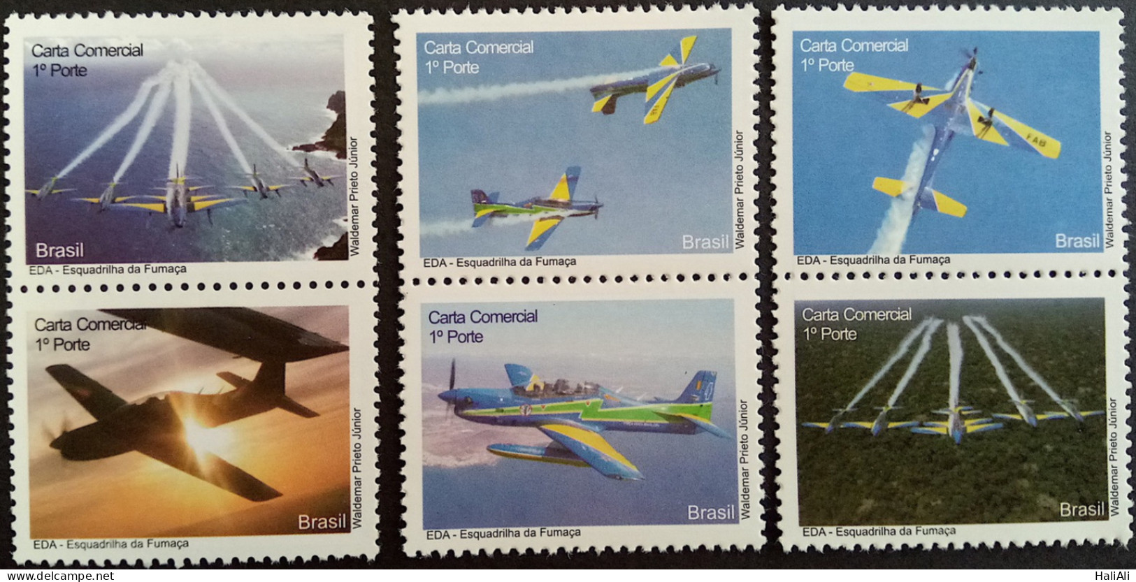 C 2814 Brazil Depersonalized Stamp Smoke Squadron Militar Airplane 2009 Complete Series - Personnalisés