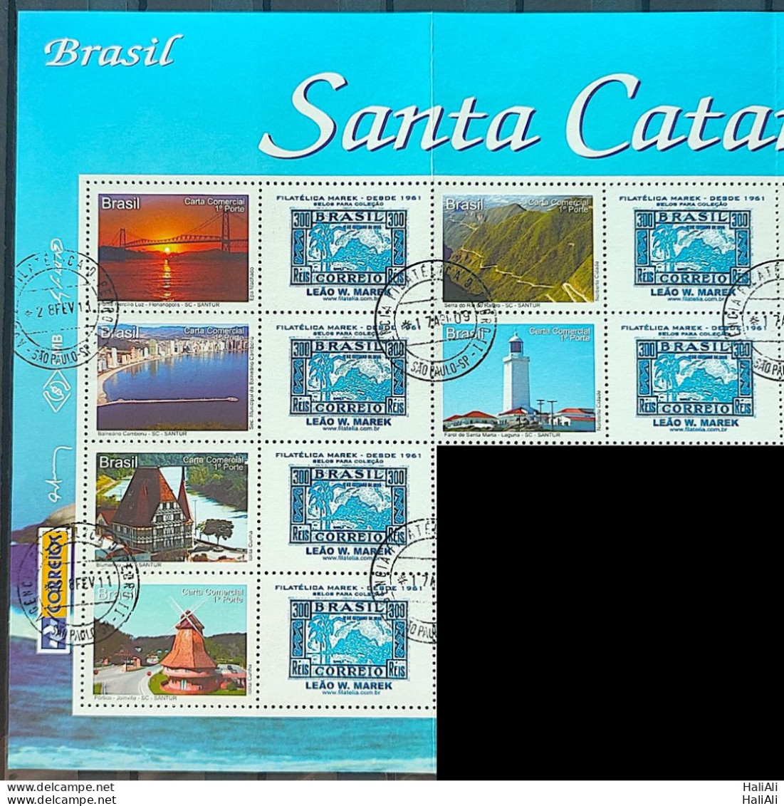 C 2783 Brazil Personalized Stamp Santa Catarina 2009 CPD SP Left Side Od The Sheet Very Rare - Personalized Stamps