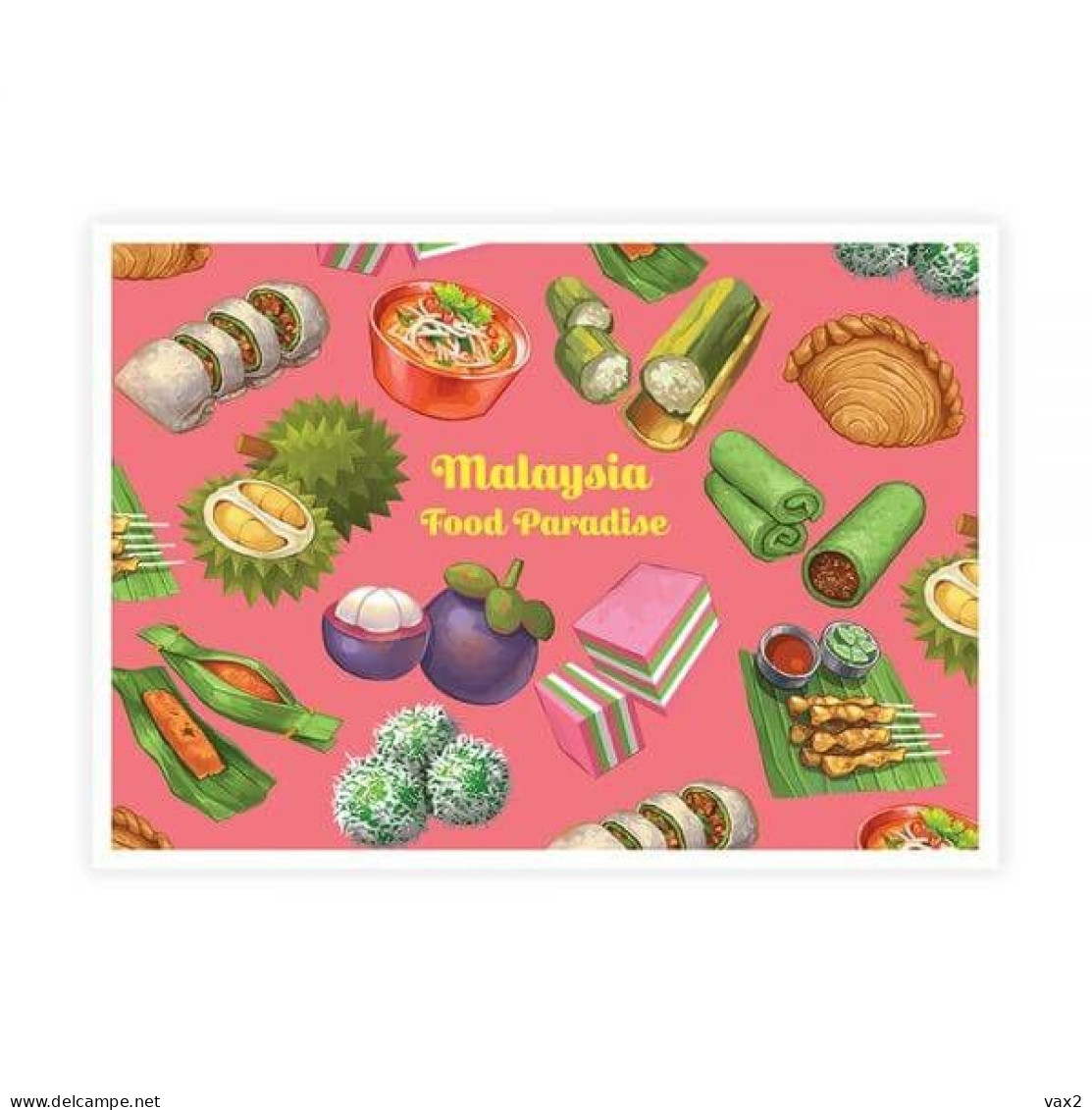 Malaysia Food Paradise Kuih-Muih Postcard MINT Food Fruit - Malaysia