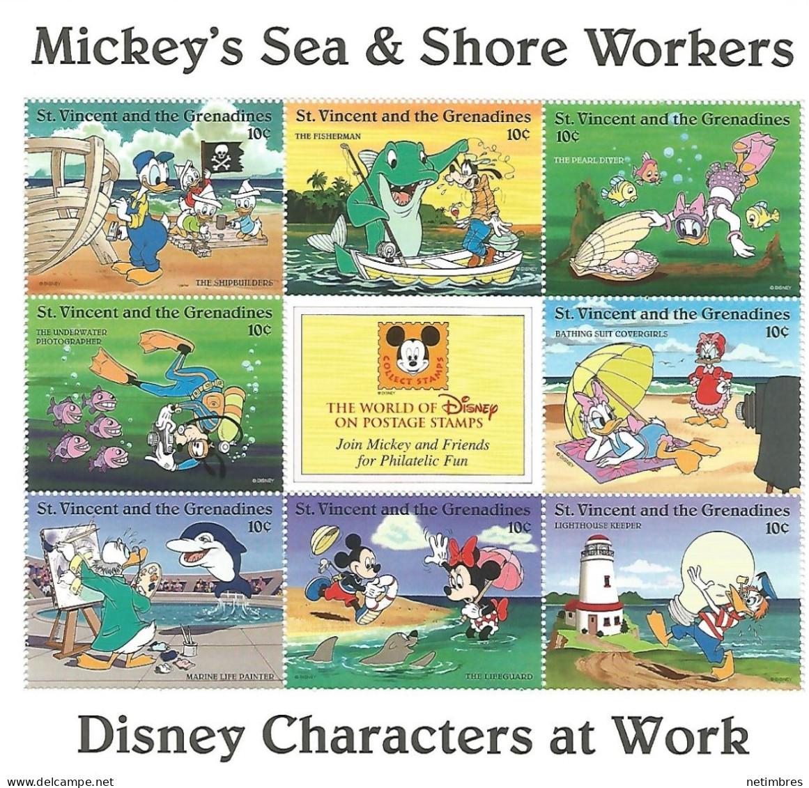 Lot Timbres Thematique " Disney " - Disney