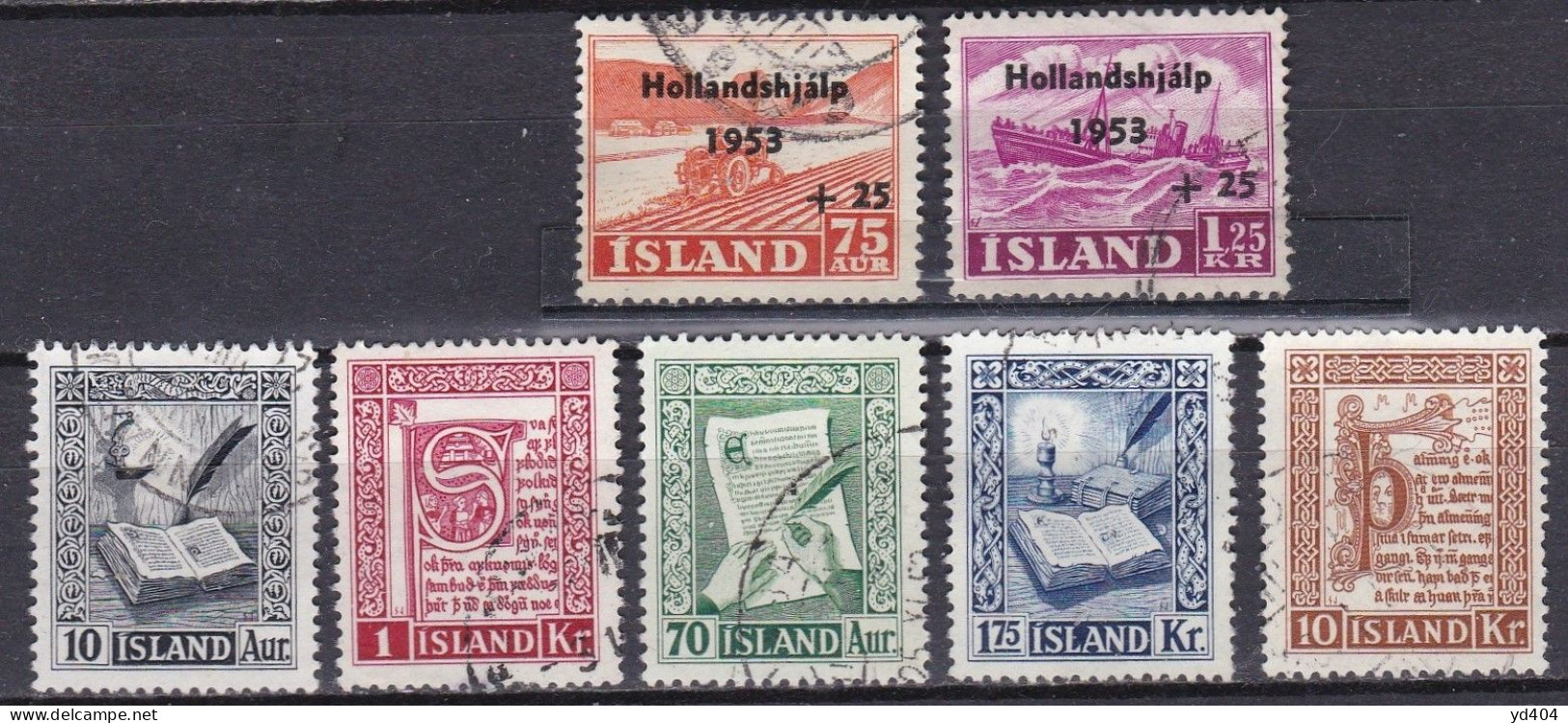 IS058 – ISLANDE – ICELAND – 1953 – FULL YEAR SET – SC # 278/82-B12/3 - USED 13,50 € - Usados