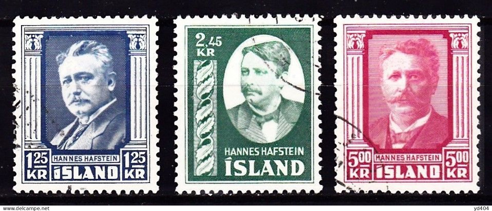 IS059A – ISLANDE – ICELAND – 1954 – HANNES HAFSTEIN – SG # 325/7 USED 41,50 € - Gebruikt