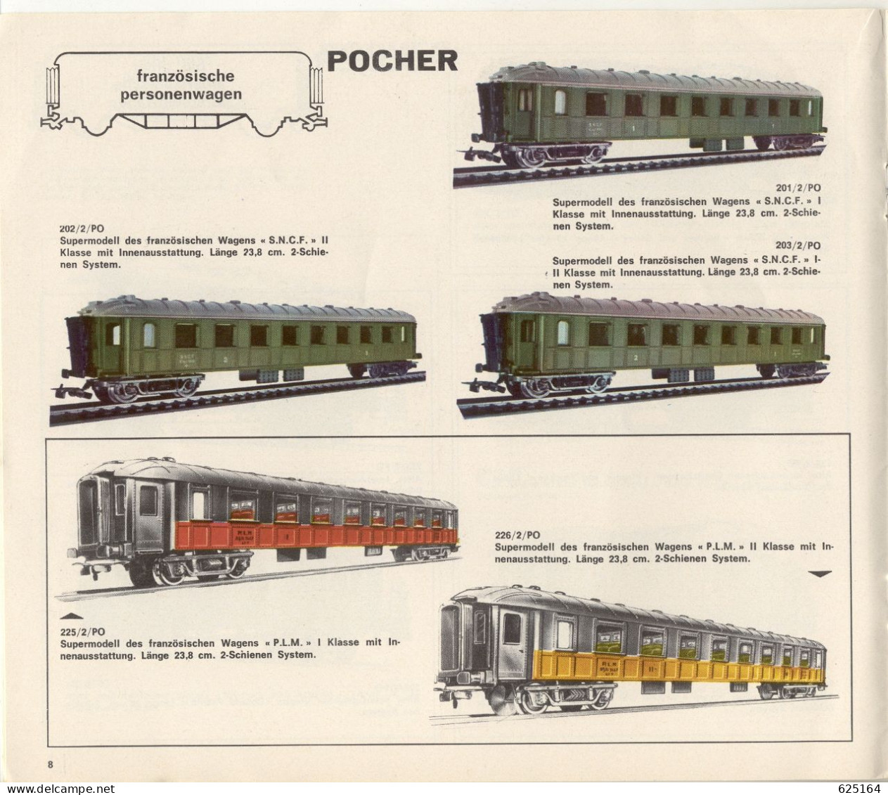 Catalogue POCHER 1970 Automodels Scale 1:8, Cannons 1:20, Trains HO 1:87 - German