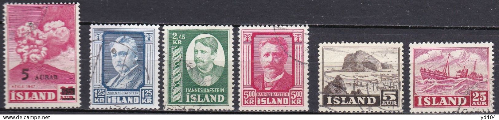 IS059C – ISLANDE – ICELAND – 1954 – FULL YEAR SET – MI # 292/7 USED - Oblitérés