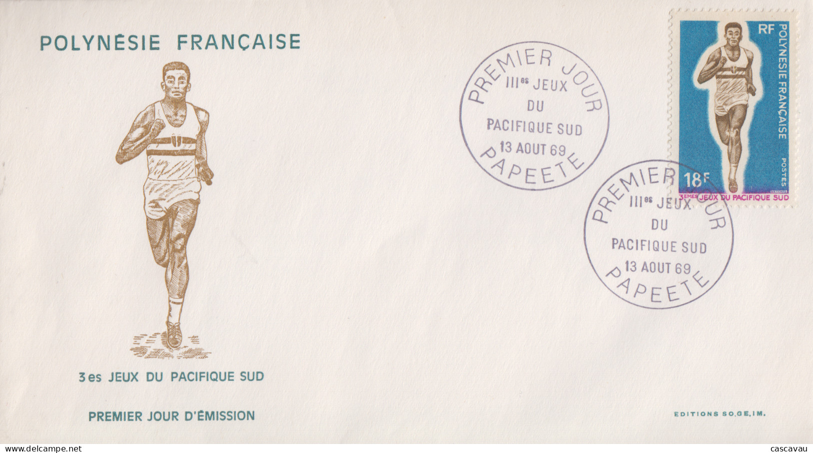 Enveloppe  FDC  1er  Jour   POLYNESIE    3émes   Jeux   Du   Pacifique   Sud   1969 - FDC