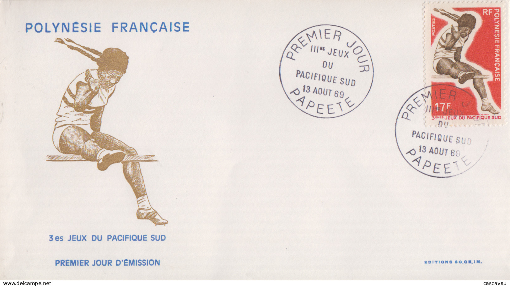 Enveloppe  FDC  1er  Jour   POLYNESIE    3émes   Jeux   Du   Pacifique   Sud   1969 - FDC