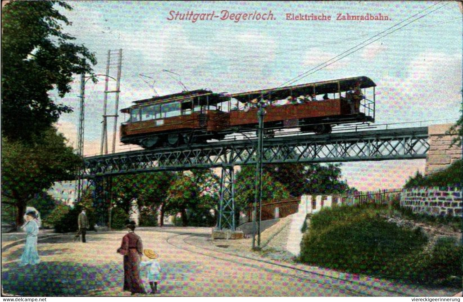 ! Alte Ansichtskarte Aus Stuttgart-Degerloch, Zahradbahn, 1908 - Stuttgart