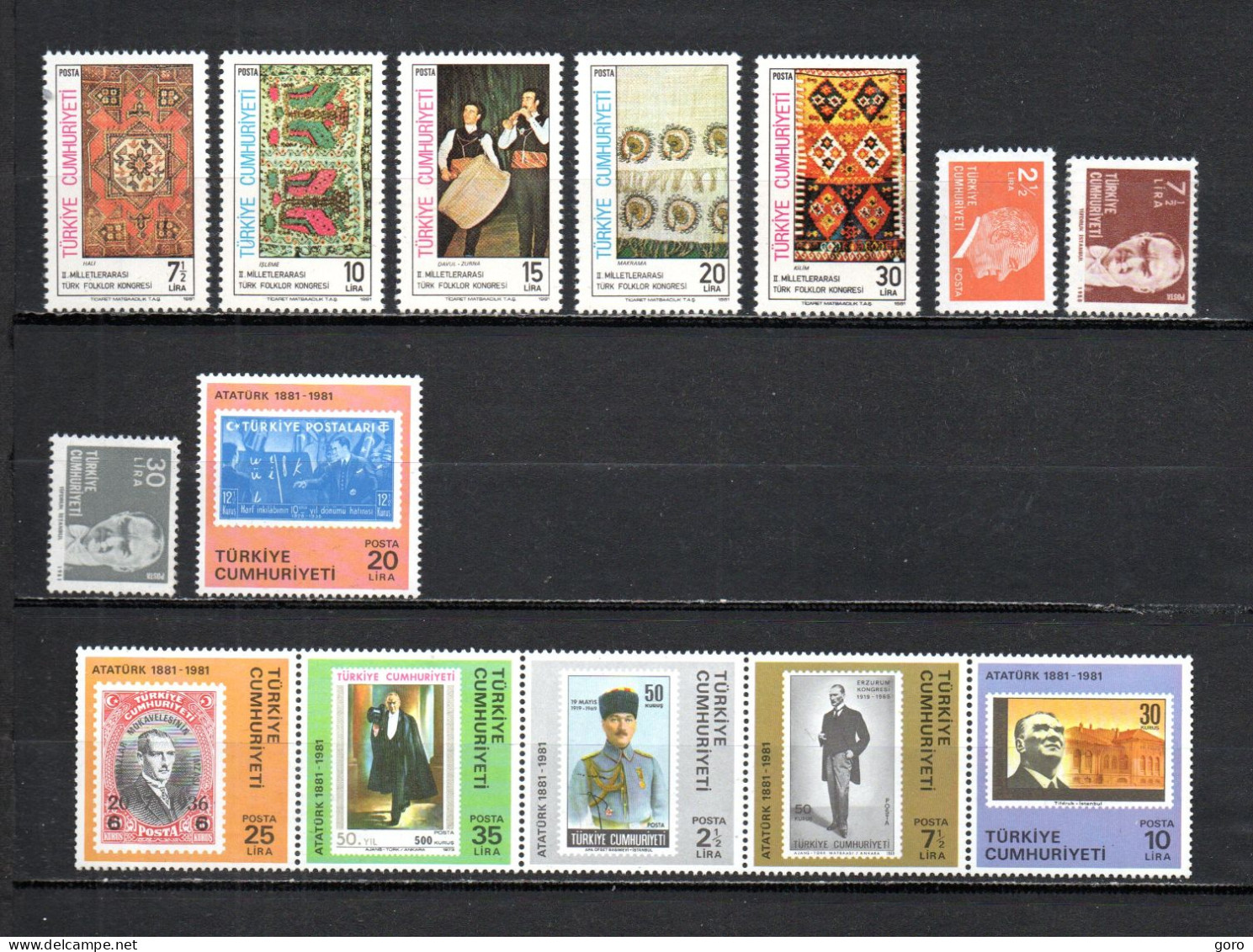Turquía  1981  .-   Y&T  Nº   2324/2328-2329/2331-2332/2337   ** - Unused Stamps