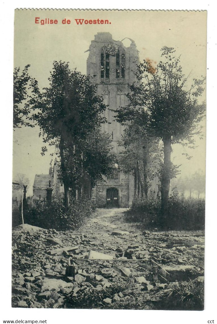 Woesten Vleteren    Eglise De Woesten    EERSTE WERELDOORLOG - Vleteren