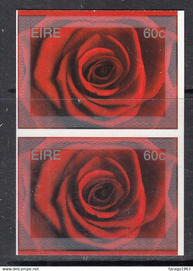 2014 Ireland Love Roses Flowers Self Adhesive  Complete Pair MNH @ BELOW FACE VALUE - Ungebraucht