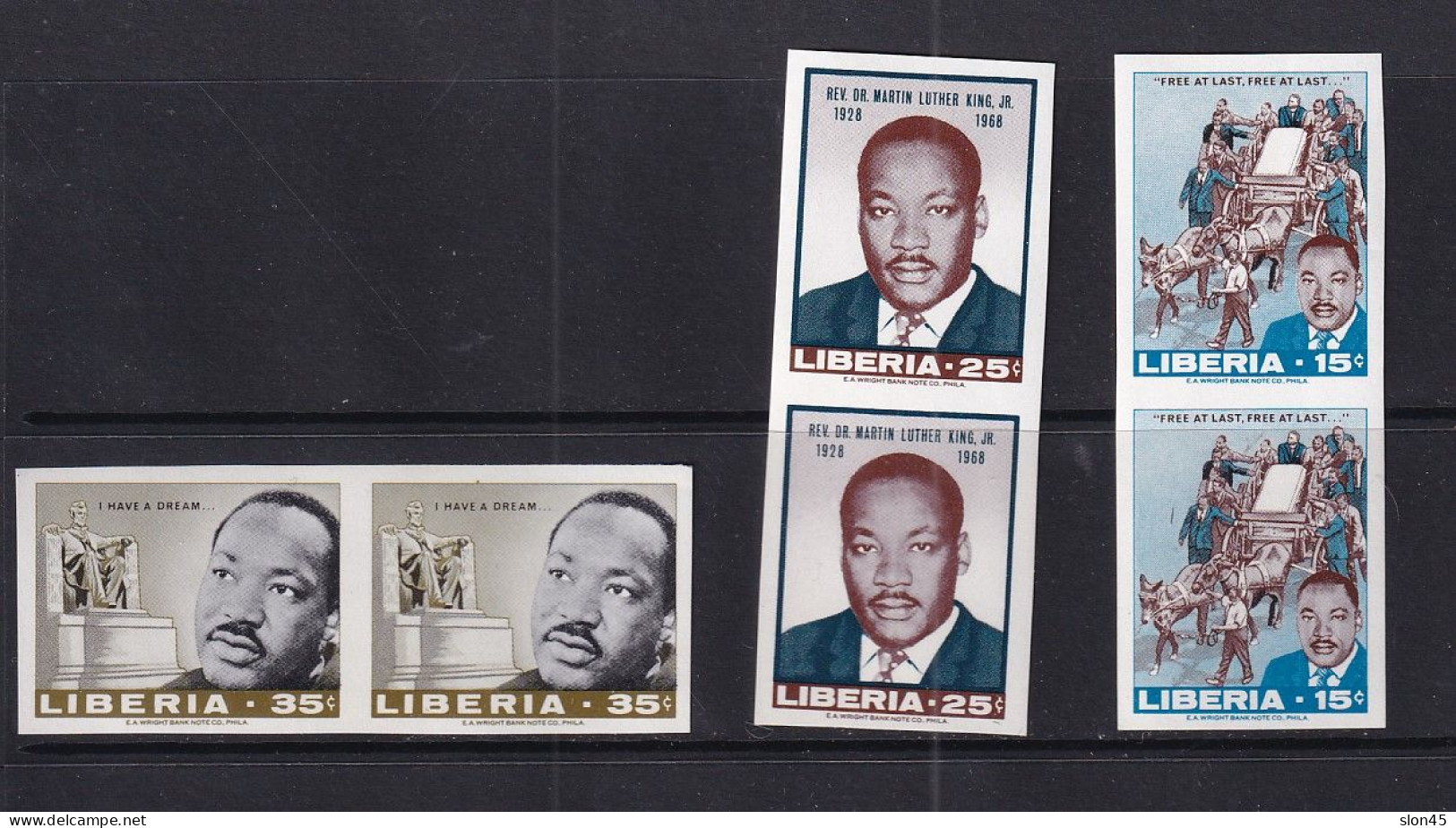 Liberia 1968 Martin Luther King  Imperf Pairs MNH 15978 - Liberia