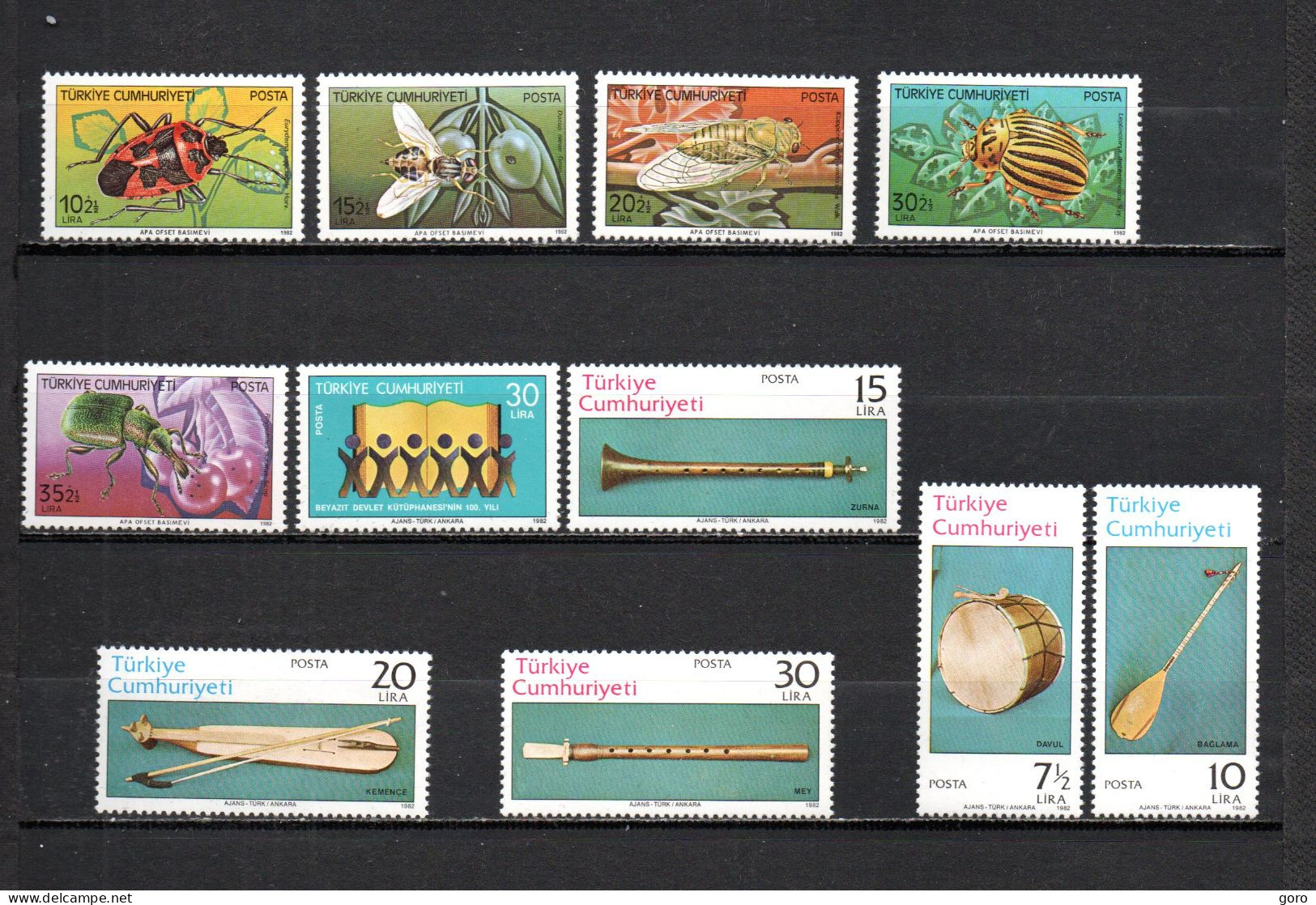 Turquía  1982  .-   Y&T  Nº   2370/2374-2375-2376/2380   ** - Unused Stamps