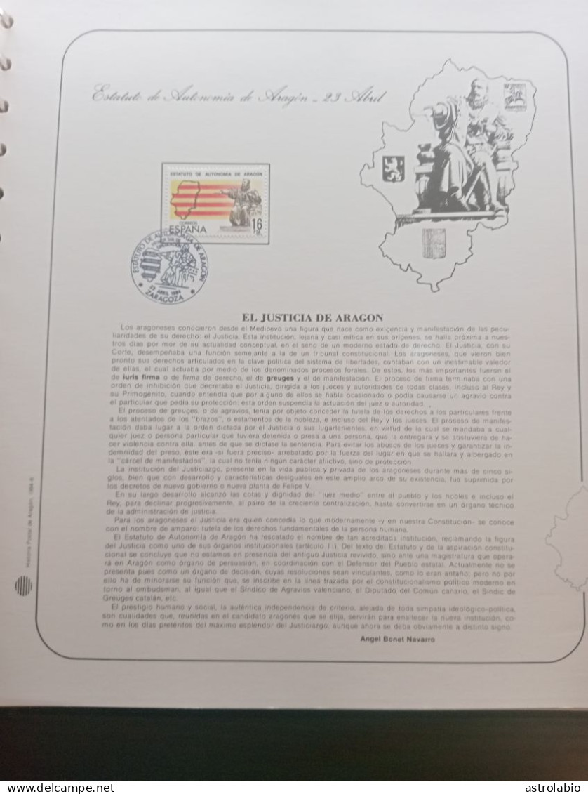 Historia Postal De Aragón, Albúm Con 60 Hojas Comemorativas Con Sus Matasellos Especiales. Solo 25 Scaneadas. - Colecciones