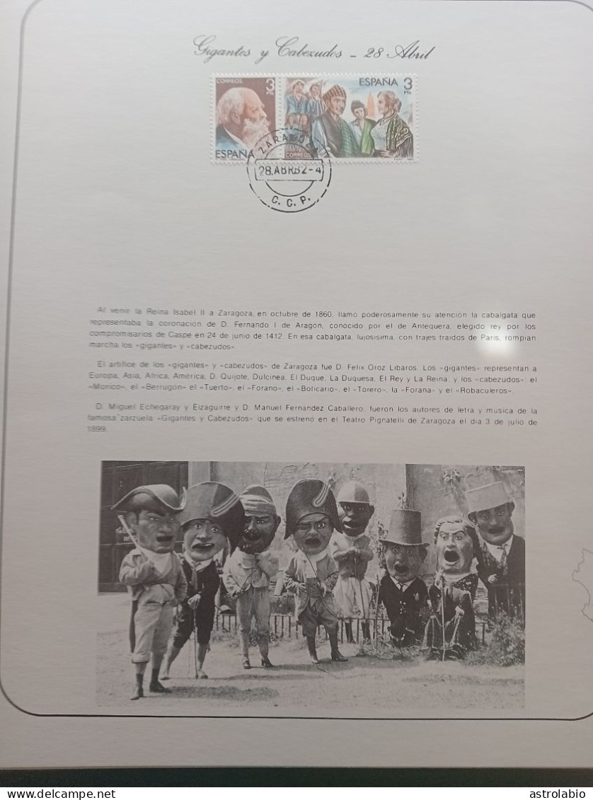 Historia Postal de Aragón, Albúm con 60 hojas comemorativas con sus matasellos especiales. Solo 25 scaneadas.
