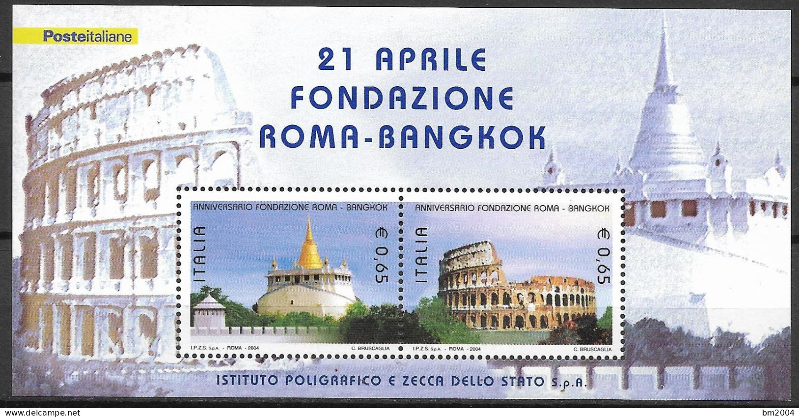 2004 Italien  Mi. Bl. 33 **MNH   Rom Und Bangkok - 2001-10: Mint/hinged