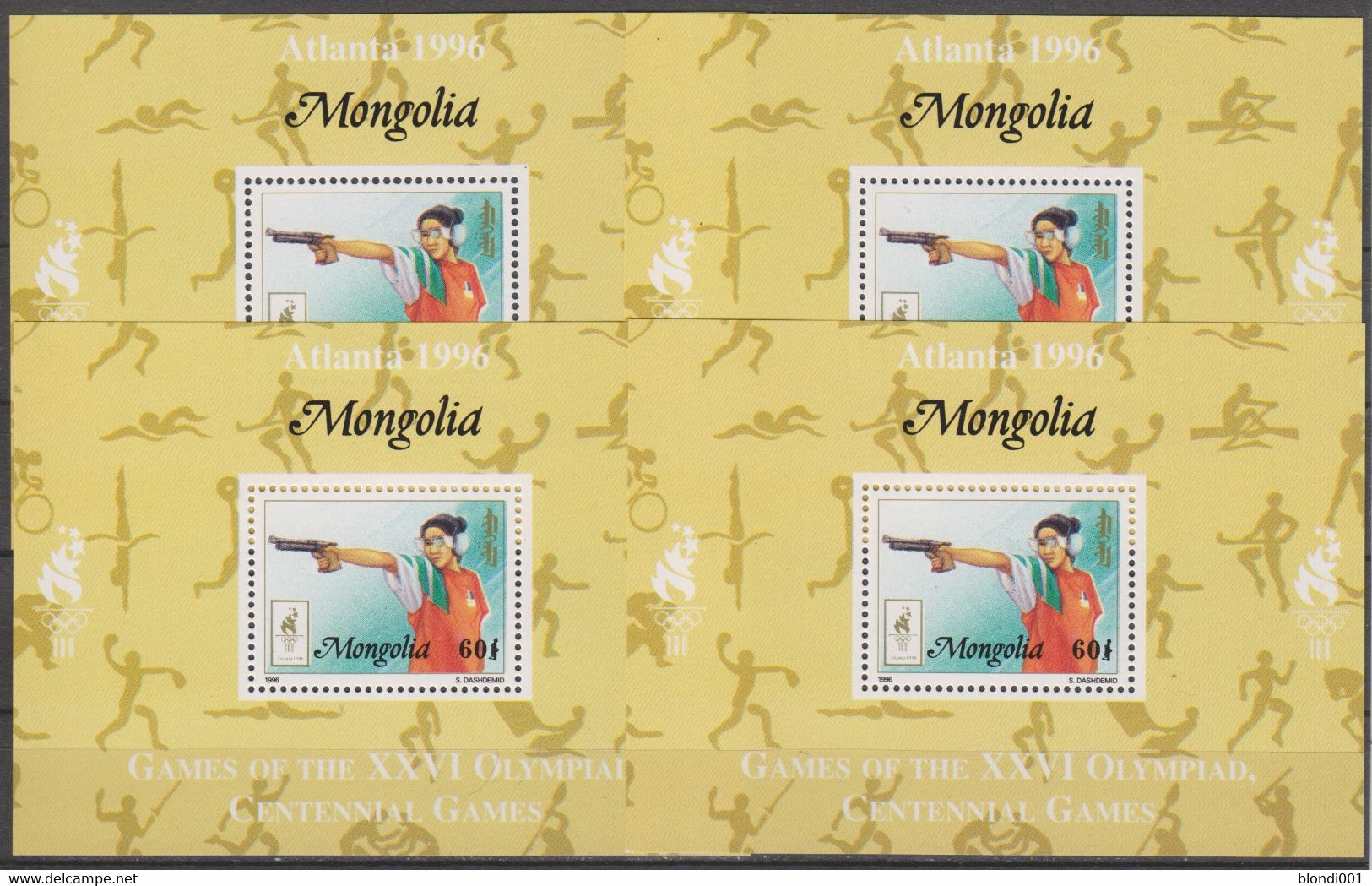 Olympics 1996 - Shooting - MONGOLIA - 4 S/S MNH - Summer 1996: Atlanta