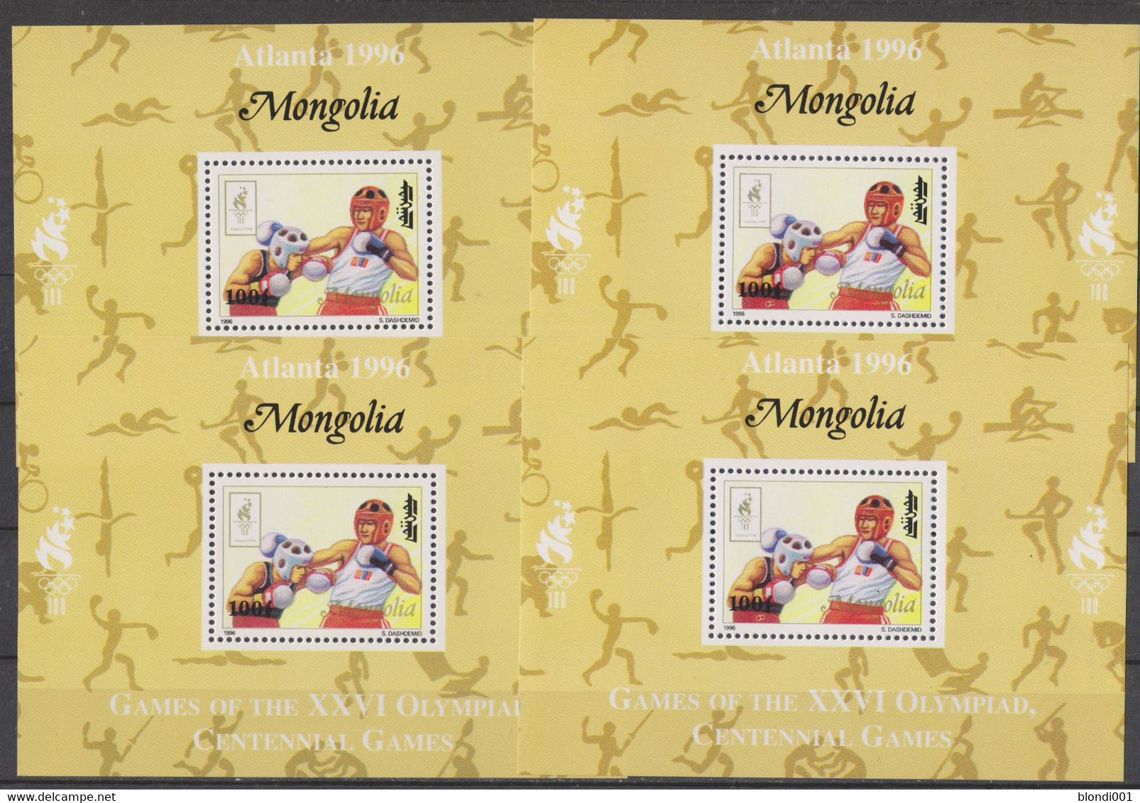 Olympics 1996 - Boxing - MONGOLIA - 4 S/S MNH - Sommer 1996: Atlanta