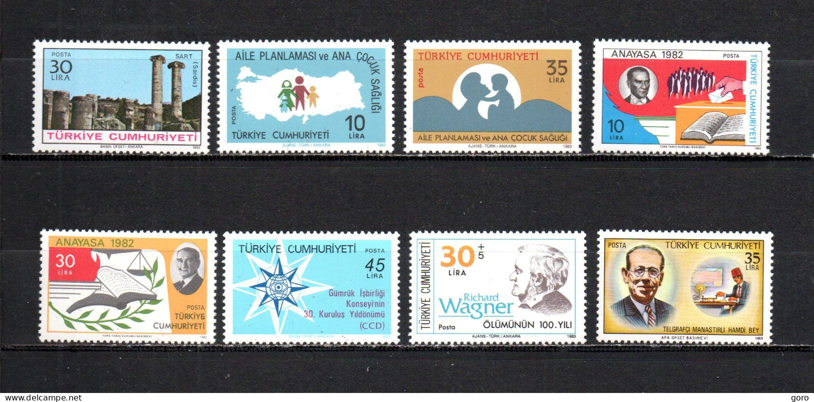 Turquía  1982-83  .-   Y&T  Nº   2381-2382/2383-2384/2385-2386-2387-2388   ** - Unused Stamps