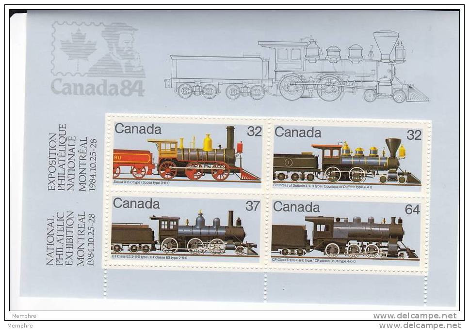 1984 Capex Locomotives Souvenir Sheet MNH - Bloc Feuillet Sc 1039a ** - Unused Stamps