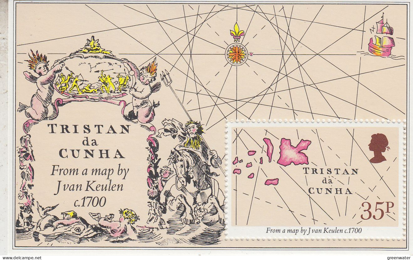 Tristan Da Cunha 1981 Map By J. Van Keulen M/s ** Mnh (ZO227) - Tristan Da Cunha