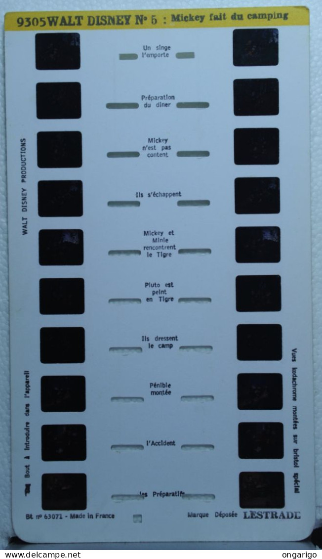 LESTRADE :    9305    WALT DISNEY  N°5  ; MICKEY FAIT DU CAMPING - Visionneuses Stéréoscopiques