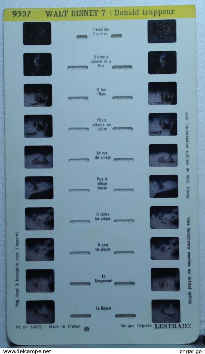 LESTRADE :    9307    WALT DISNEY  7  ;  DONALD TRAPPEUR - Stereoscopes - Side-by-side Viewers