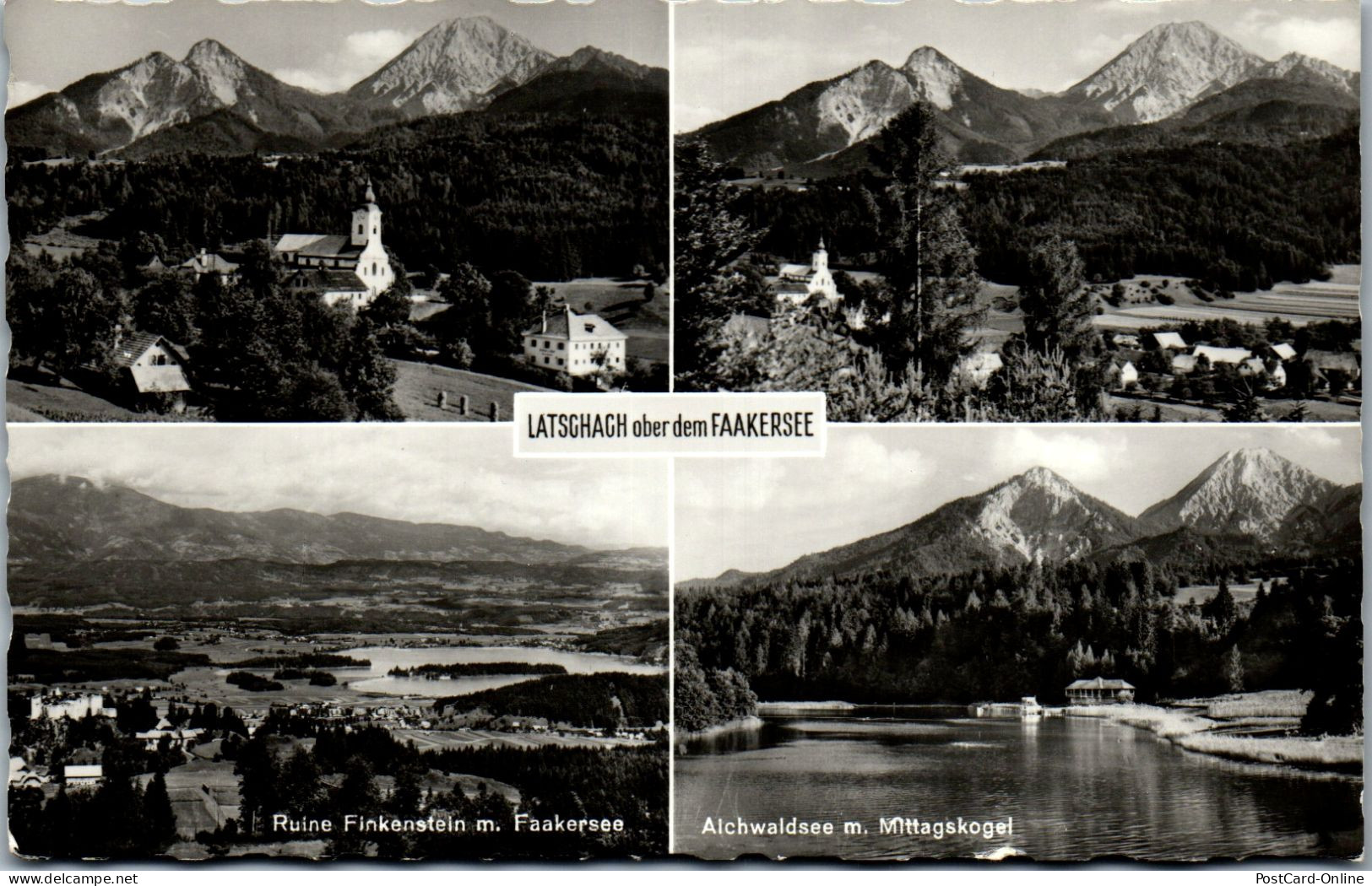 49255 - Kärnten - Latschach , Faakersee , Ruine Finkenstein , Aichwaldsee M. Mittagskogel - Gelaufen 1969 - Faakersee-Orte