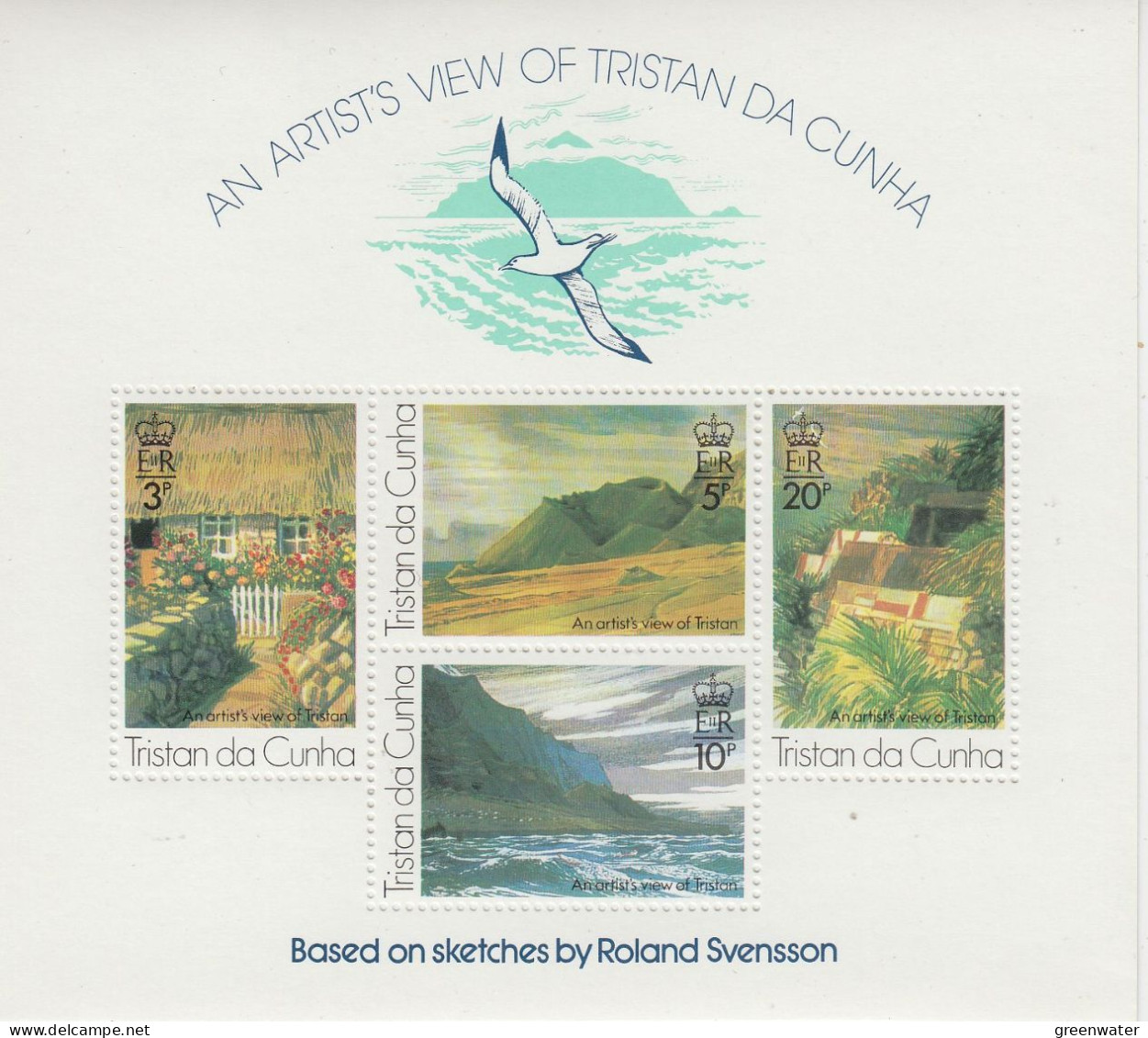 Tristan Da Cunha 1974 An Artists View Of Tristan Da Cunha M/s ** Mnh (ZO228) - Tristan Da Cunha