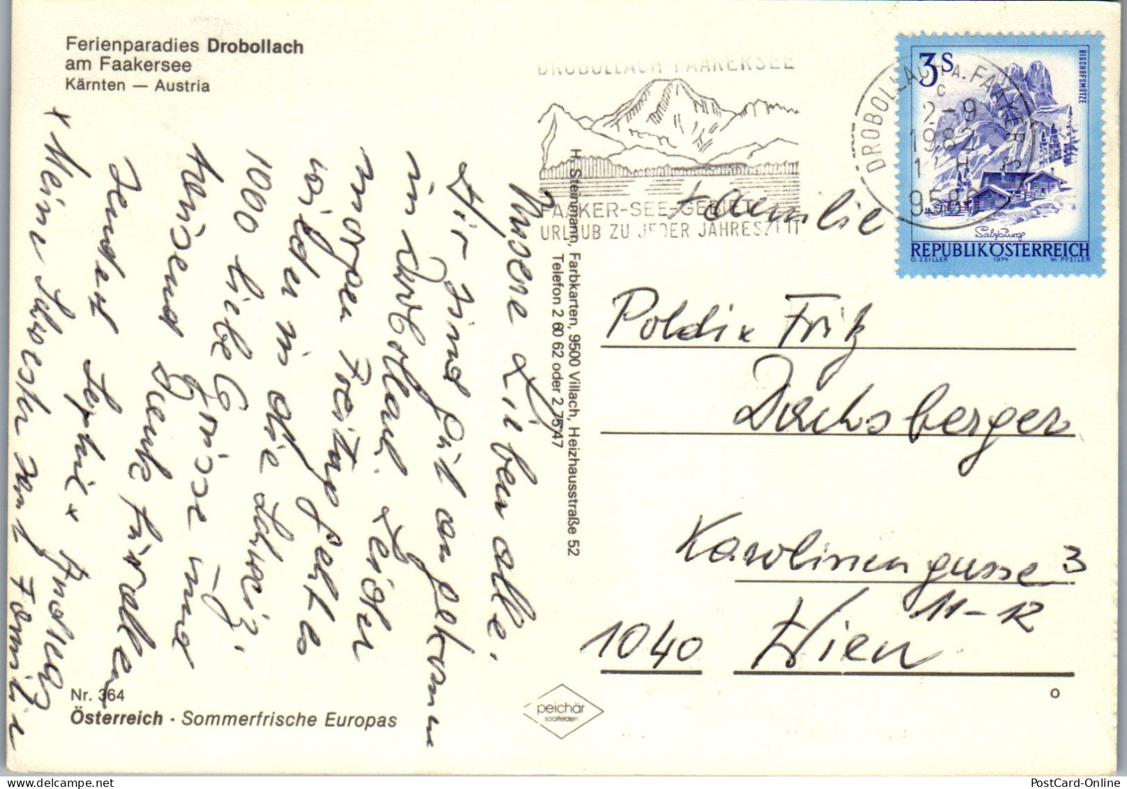 49178 - Kärnten - Drobollach , Am Faaker See , Mehrbildkarte - Gelaufen 1982 - Faakersee-Orte