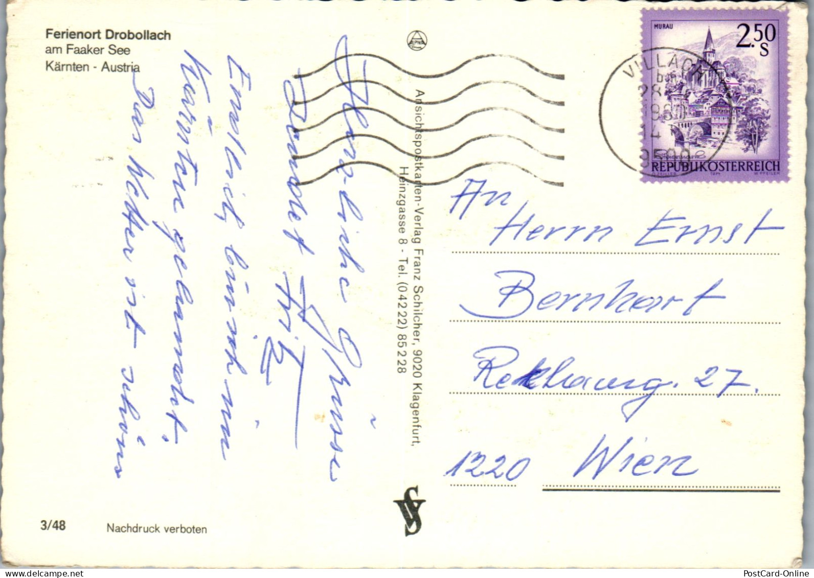 49177 - Kärnten - Drobollach , Am Faaker See , Mehrbildkarte - Gelaufen 1980 - Faakersee-Orte