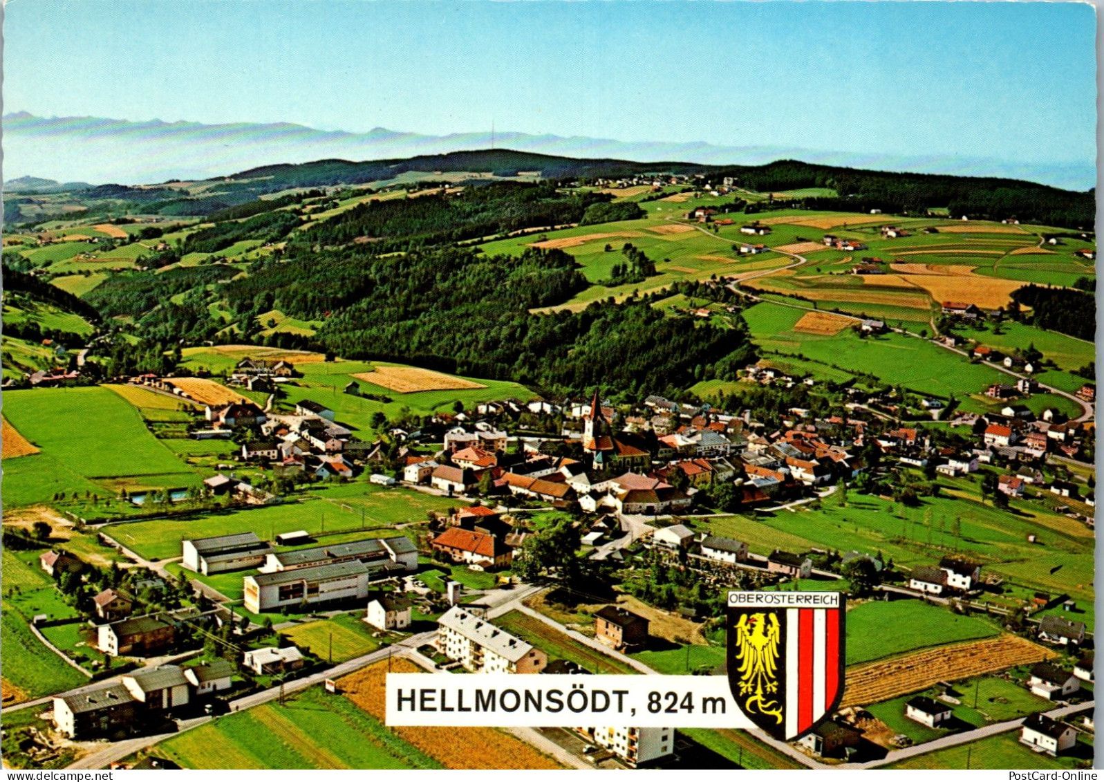 49166 - Oberösterreich - Hellmonsödt , Mühlviertel , Panorama - Gelaufen 1976 - Linz Urfahr