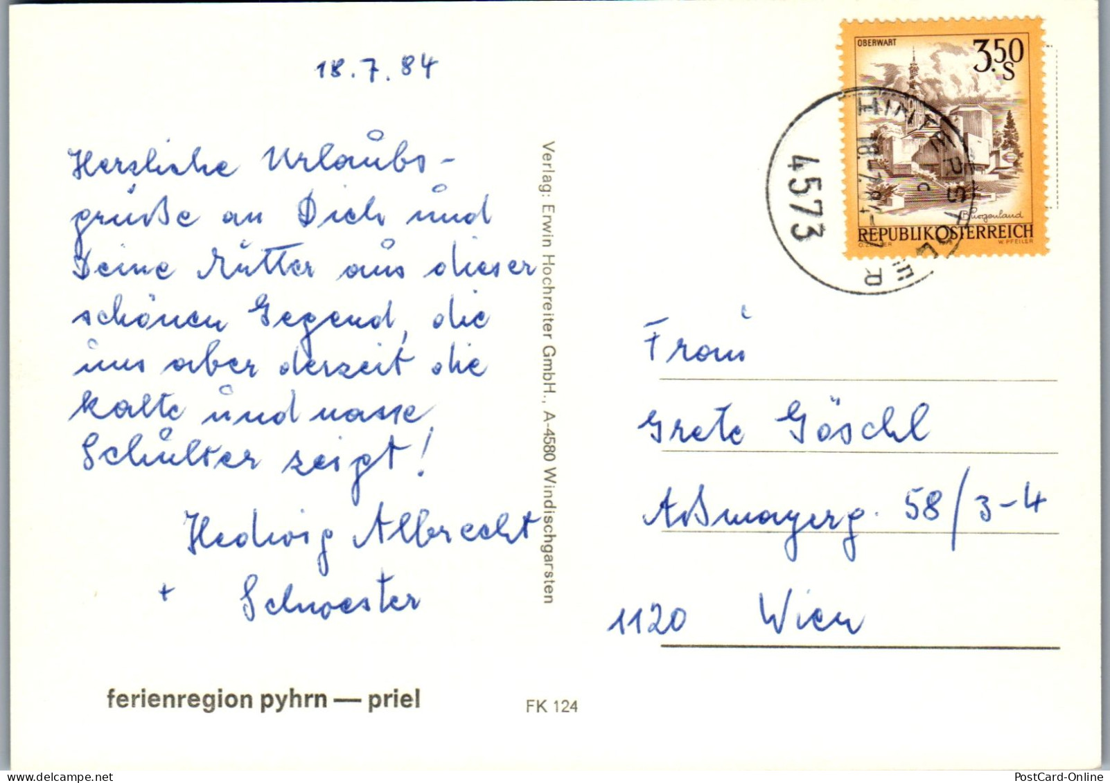 49168 - Oberösterreich - Hinterstoder , Hutterer Höß - Gelaufen 1984 - Hinterstoder